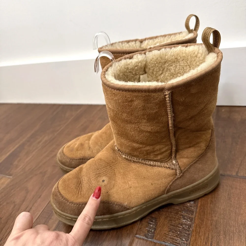 L.L.Bean Wicked‎ Good Lodge Pull On Boots Womens 8 Tall Brown Gorpcore Shearling